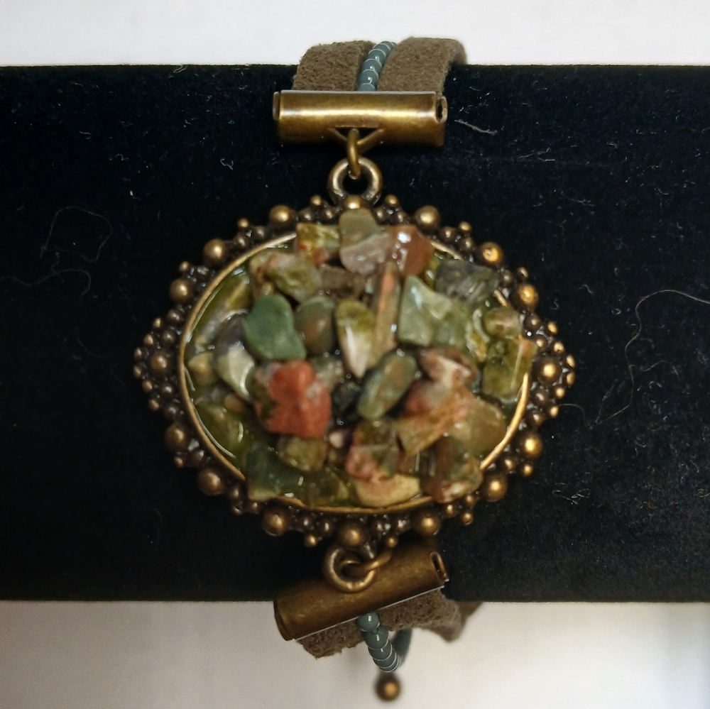 Vintage Multi Colored Jade Chips Bracelet